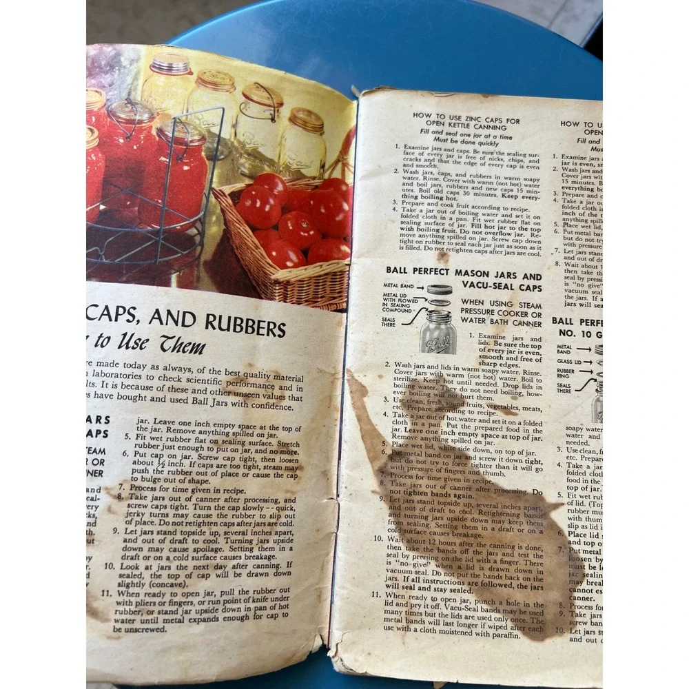 VTG Ball Blue Book Edition W Canning Preserving Recipes Guide Indiana 1944